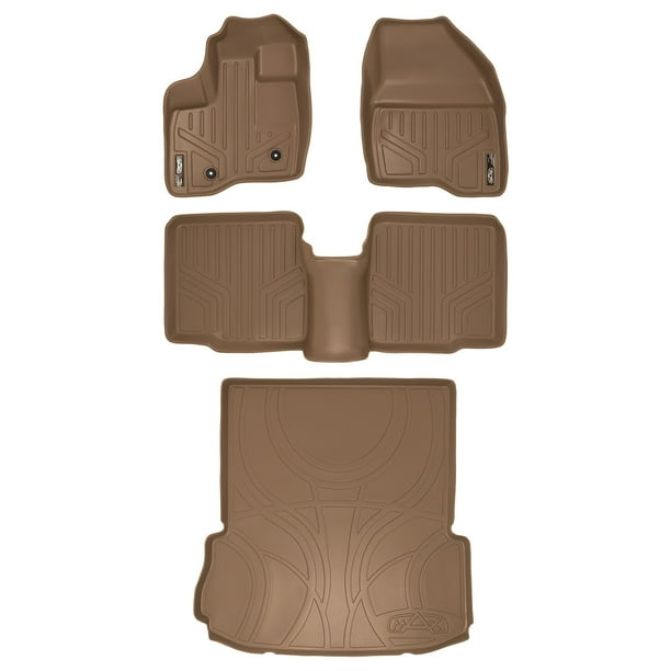 MAXLINER Floor Mats 2 Row Liner Set Tan for 2011-2014 Ford Explorer Without 2nd Row Center Console MAXLINER Floor Mats 2 Row Liner Set Tan for 2011-2014 Ford Explorer Without 2nd Row Center Console